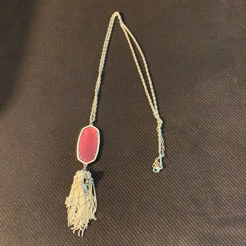 Kendra Scott red pendant/gold chain necklace